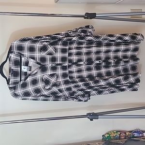 Torrid Black and White Plaid Long Sleeve Dress